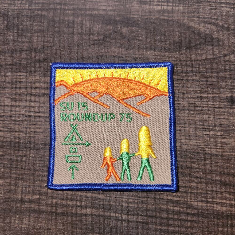 Vintage 1975 Girl Scout SU 15 Roundup Souvenir  Embroidered  Patch